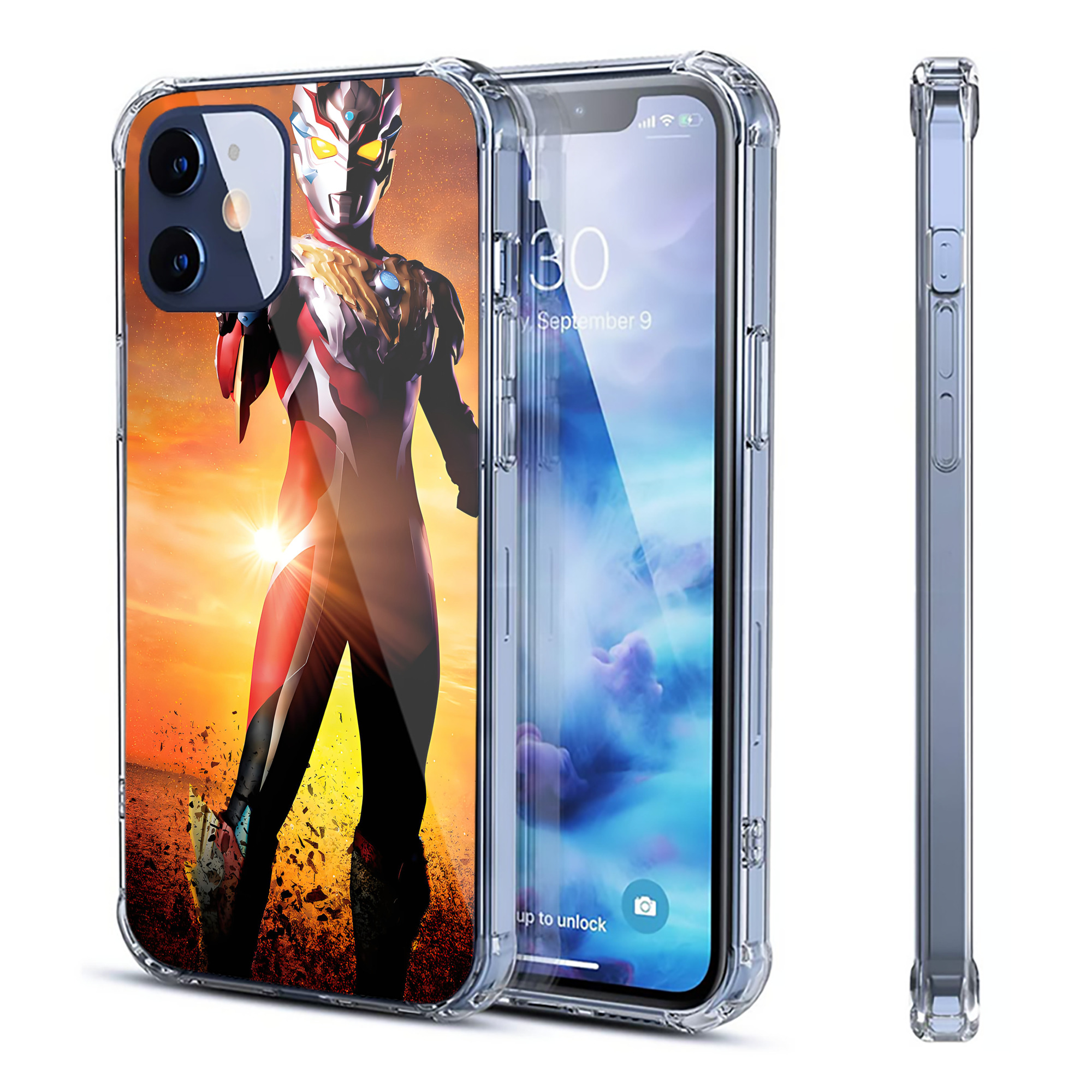 （画像用） ウルトラマン Ultraman 【iPhone 12シリーズ対応】透明スマホケース（クリアソフトケース）